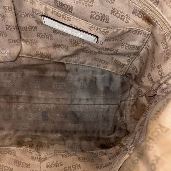 Michael Kors Bag Purse Handbag Lily Saffiano Leather Gold Chain Tote Shoulder - Picture 14 of 16